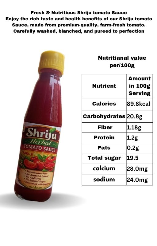 Nutritional values — Shriju Herbal Tomato Sauce